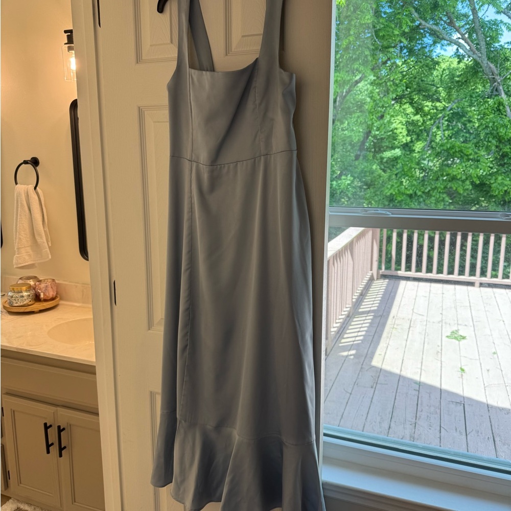 Elegant Blue Sleeveless Dress